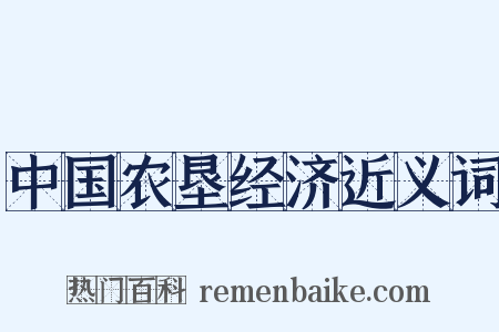 中国农垦经济近义词是什么意思的图片